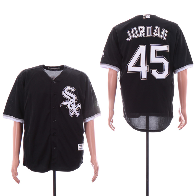 White Sox 45 Michael Jordan Black Cool Base Jersey