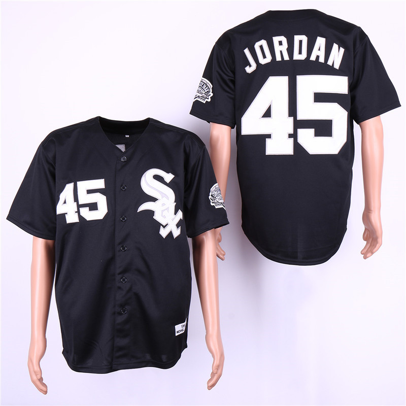 White Sox 45 Michael Jordan Black Cooperstown Collection Jersey