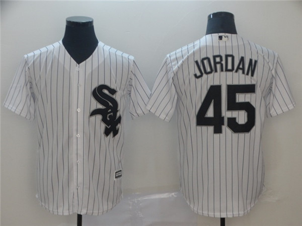 White Sox 45 Michael Jordan White Cool Base Jersey