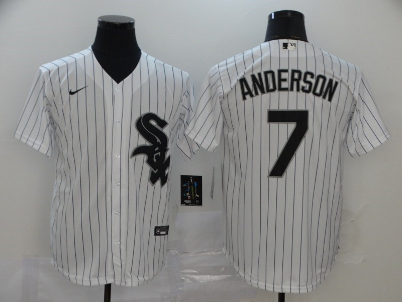 White Sox 7 Tim Anderson White 2020 Nike Cool Base Jersey