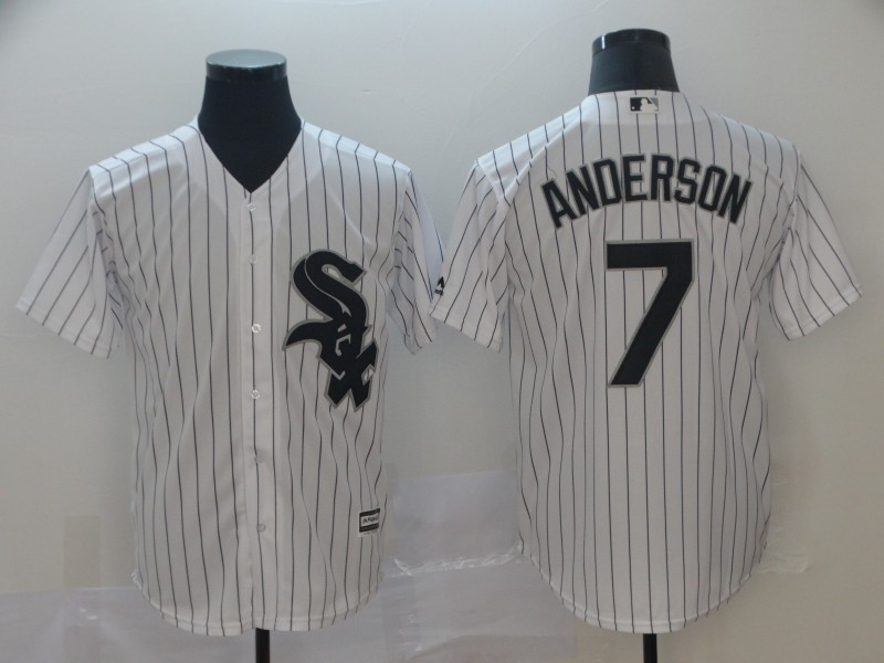 White Sox 7 Tim Anderson White Cool Base Jersey