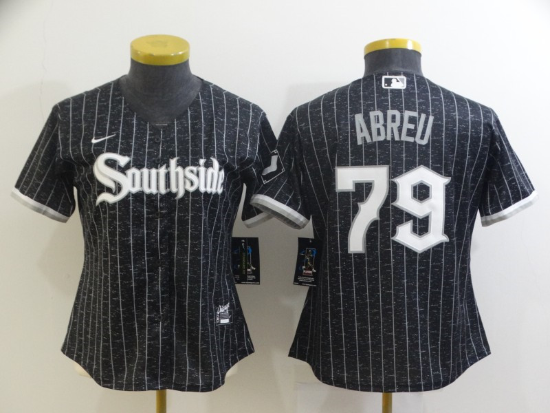 White Sox 79 Jose Abreu Black Women 2021 City Connect Cool Base Jersey