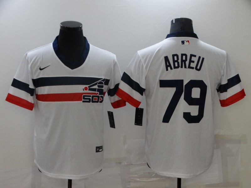 White Sox 79 Jose Abreu White Nike Throwback Cool Base Jersey