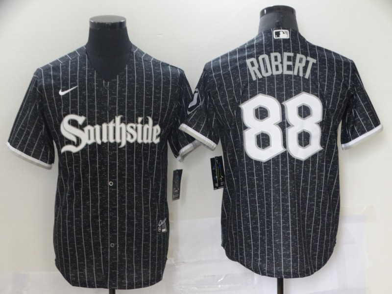 White Sox 88 Luis Robert Black 2021 City Connect Cool Base Jersey