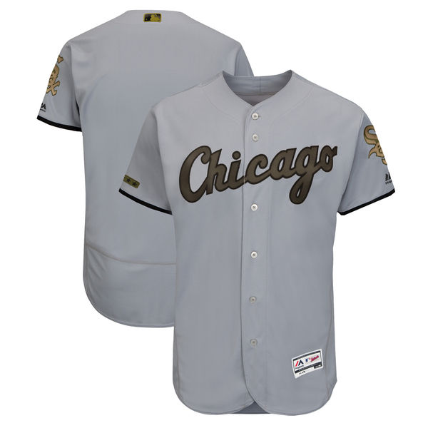 White Sox Blank Gray 2018 Memorial Day Flexbase Jersey