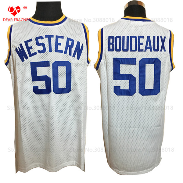 Wholesale Mens NO. 50 Boudeaux Jersey Mens Basketball Jerseys Western University White Stitched Basketball Shirts maillot de ba