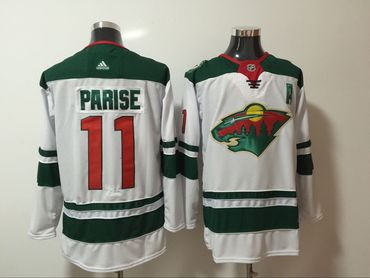 Wild 11 Zach Parise White  Jersey