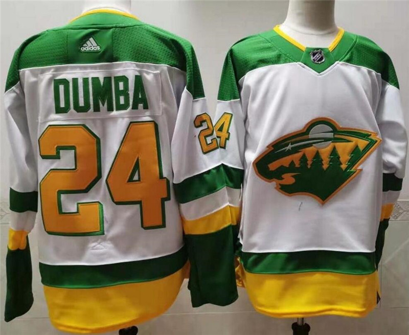 Wild 24 Matt Dumba White 2020 21 Reverse Retro Adidas Jersey