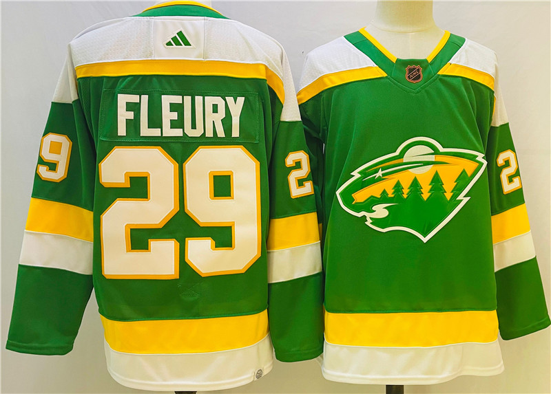 Wild 29 Marc Andre Fleury Green 2022 23 Reverse Retro Adidas Jersey