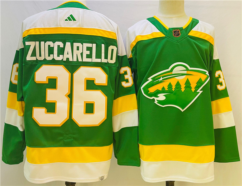 Wild 36 Mats Zuccarello Green 2022 23 Reverse Retro Adidas Jersey