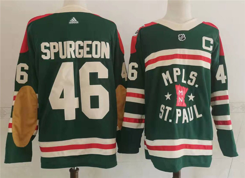 Wild 46 Jared Spurgeon Green 2022 Winter Classic Adidas Jersey