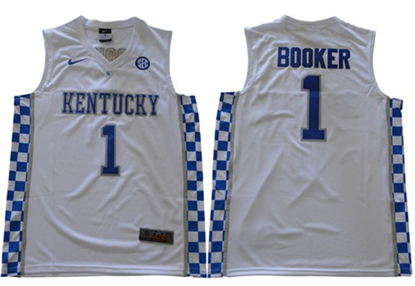 Wildcats #1 Devin Booker White Basketball Elite Stitched NCAA Jersey