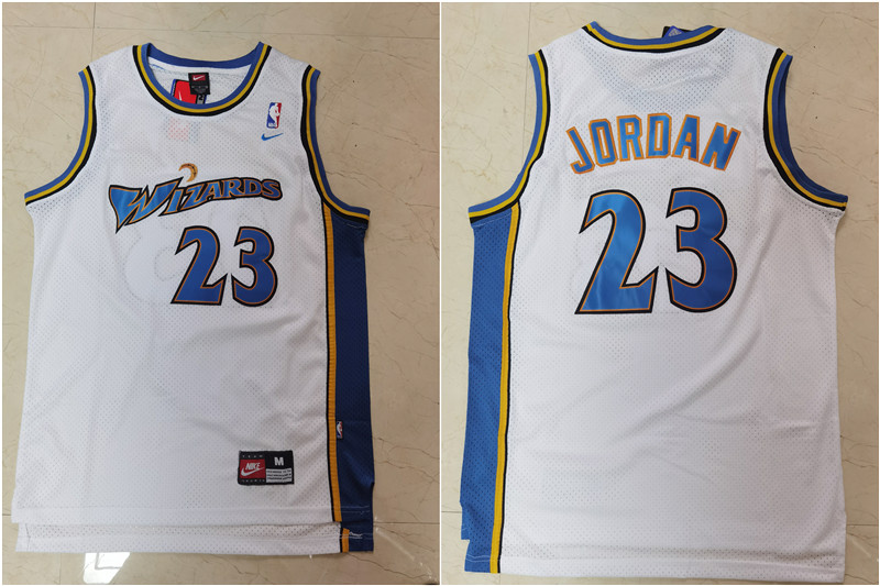 Wizards 23 Michael Jordan White Nike Swingman Jersey