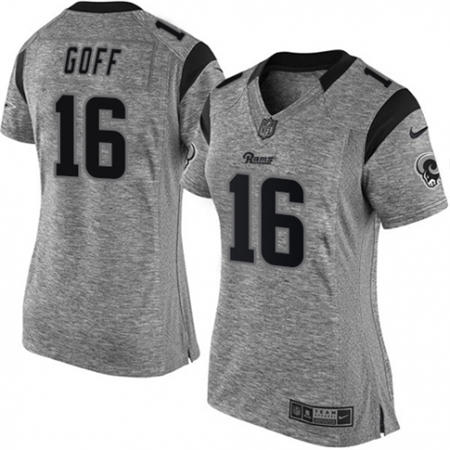 WoMen  Los Angeles Rams 16 Jared Goff Limited Gray Gridiron NFL Jersey