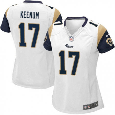 WoMen  Los Angeles Rams 17 Case Keenum White Stitched NFL Jersey