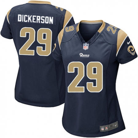 WoMen  Los Angeles Rams 29 Eric Dickerson Navy Blue Team Color Stitched NFL Jersey