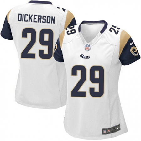 WoMen  Los Angeles Rams 29 Eric Dickerson White Stitched NFL Jersey