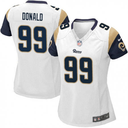 WoMen  Los Angeles Rams 99 Aaron Donald White Stitched NFL Jersey