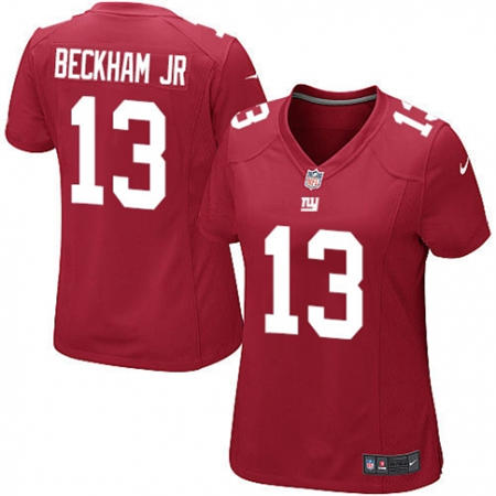 WoMen  New York Giants 13 Odell Beckham Jr Game Red Alternate NFL Jersey