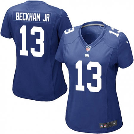 WoMen  New York Giants 13 Odell Beckham Jr Game Royal Blue Team Color NFL Jersey