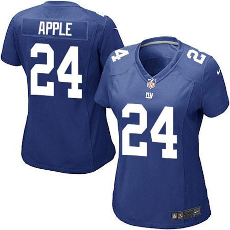 WoMen  New York Giants 24 Eli Apple Royal Blue Team Color Stitched NFL Jersey