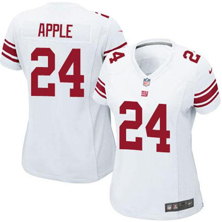 WoMen  New York Giants 24 Eli Apple White Stitched NFL Jersey