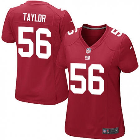WoMen  New York Giants 56 Lawrence Taylor Red Alternate Stitched NFL Jersey