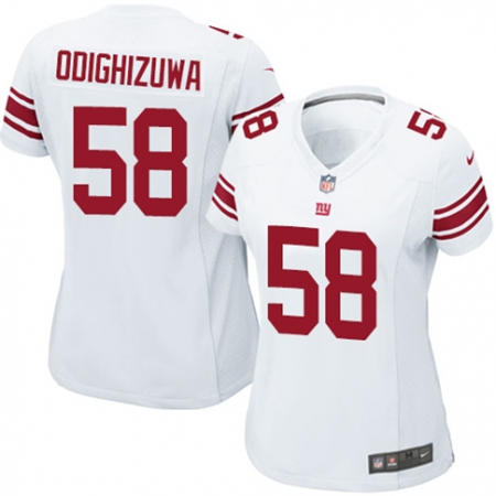 WoMen  New York Giants 58 Owa Odighizuwa White Stitched NFL Jersey