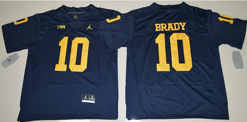 Wolverines 10 Tom Brady Navy Blue Jordan Brand Stitched NCAA Jersey
