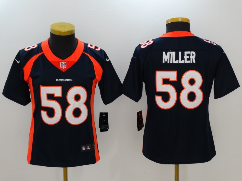 Women's  Denver Broncos #58 Von Miller Blue 2017 Vapor Untouchable Limited Stitched Jersey