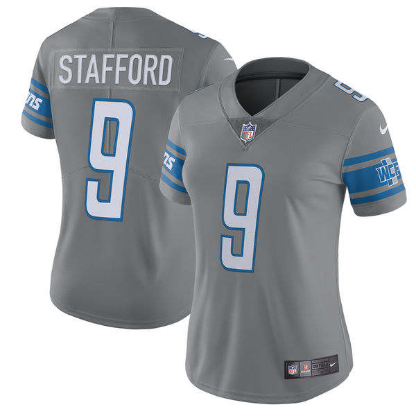 Women's  Detroit Lions #9 Matthew Stafford Light Gray 2017 Vapor Untouchable Limited Stitched Jersey