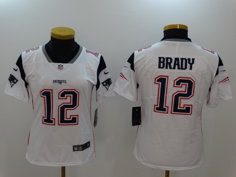 Women's  England Patriots #12 Tom Brady White 2017 Vapor Untouchable Limited Stitched Jersey