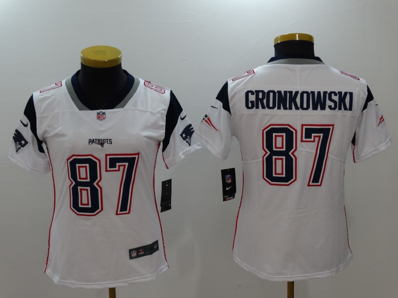 Women's  England Patriots #87 Rob Gronkowski White 2017 Vapor Untouchable Limited Stitched Jersey
