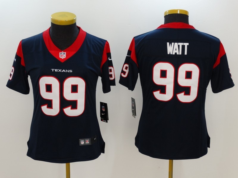 Women's  Houston Texans 99 J.J Watt Blue 2017 Vapor Untouchable Limited Stitched Jersey