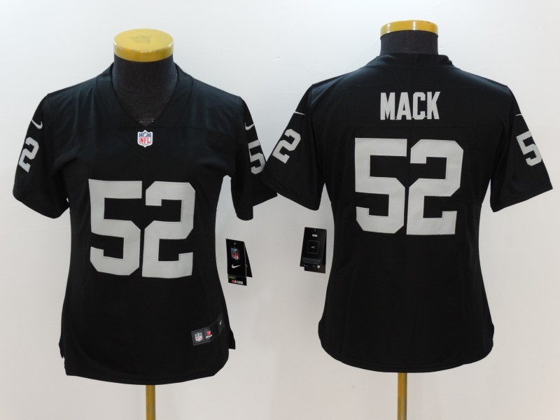 Women's  Oakland Raiders #52 Khalil Mack Black 2017 Vapor Untouchable Limited Stitched Jersey