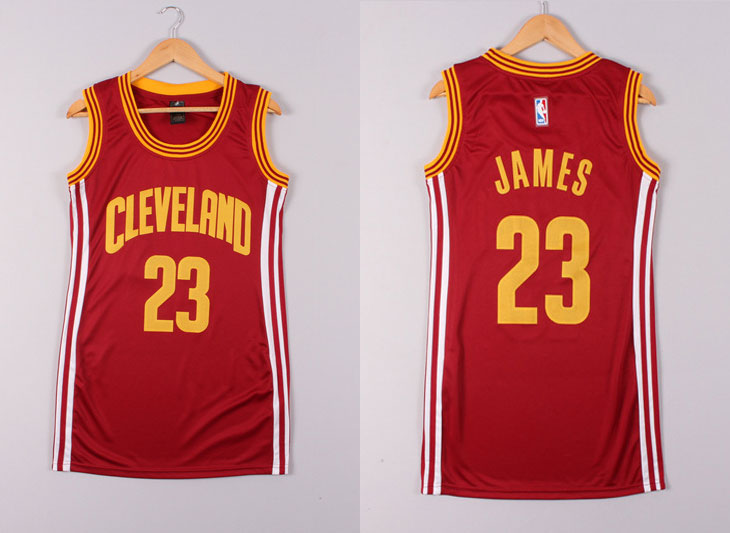 Women 2014 2015 NBA Cleveland Cavaliers 23 Lebron James Red Dress Jerseys