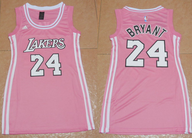 Women NBA Los Angeles Lakers 24 Kobe Bryant Pink Dress Jersey