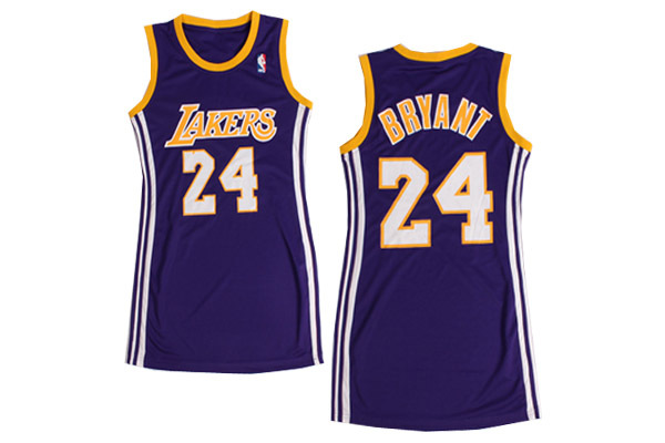 Women NBA Los Angeles Lakers 24 Kobe Bryant Purple Dress Jersey