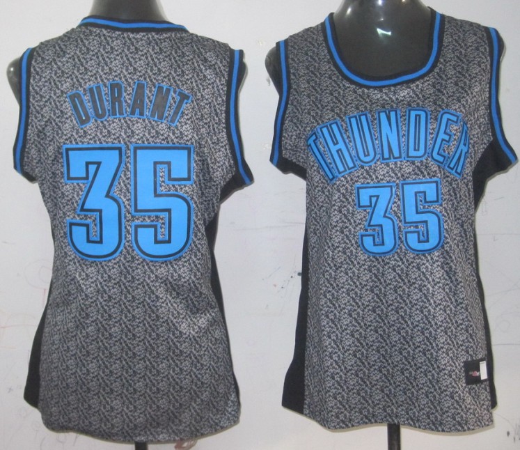 Women NBA Oklahoma City Thunder 35 Kevin Durant Static Fashion Swingman Jersey