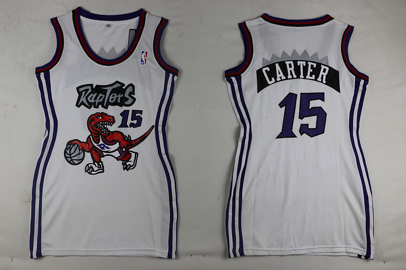 Women NBA Toronto Raptors 15 Vince Carter Blue White Jerseys