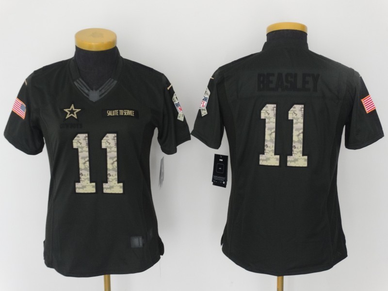 Women  Dallas Cowboys 11 Cole Beasley Limited Black 2016 Salute to Service NFL Jersey