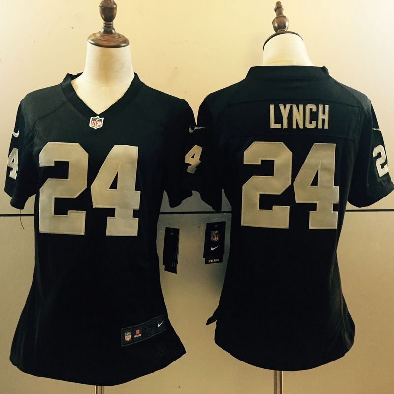 Women  Oakland Raiders 24 Marshawn Lynch Limited Black Team Color NFL Jersey