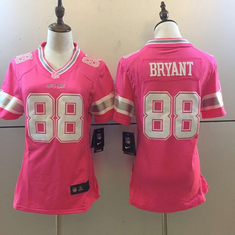 Women  dallas cowboys 88 Dez Bryant pink jerseys