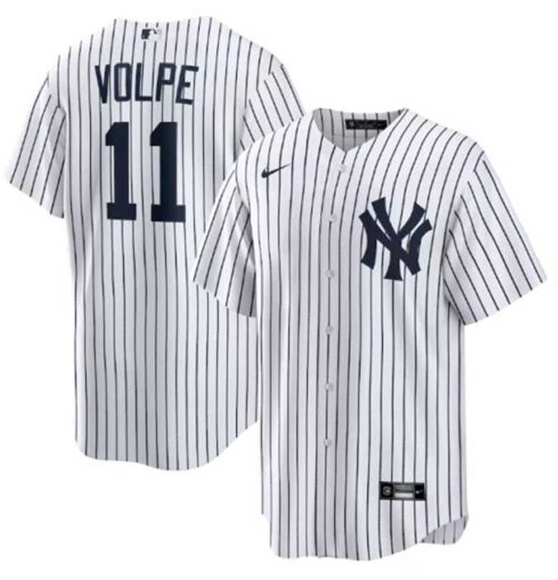 Yankees 11 Anthony Volpe White Nike Cool Base Jersey