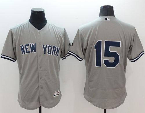 Yankees 15 Thurman Munson Grey Flexbase Authentic Collection Stitched MLB Jersey