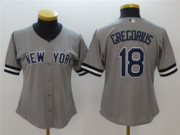 Yankees 18 Didi Gregorius Gray Women Cool Base Jersey