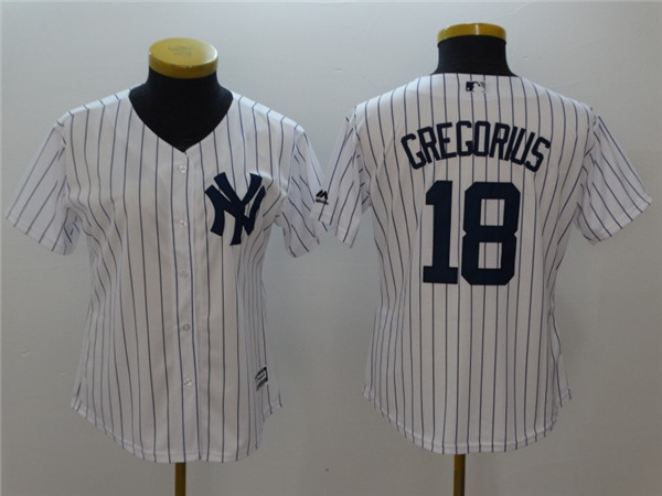 Yankees 18 Didi Gregorius White Women Cool Base Jersey