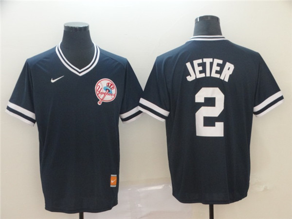 Yankees 2 Derek Jeter Black Throwback Jersey