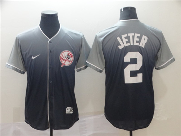 Yankees 2 Derek Jeter Gray Drift Fashion Jersey