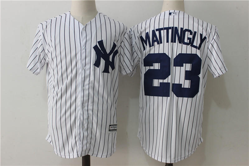 Yankees 23 Don Mattingly White Cool Base Jersey